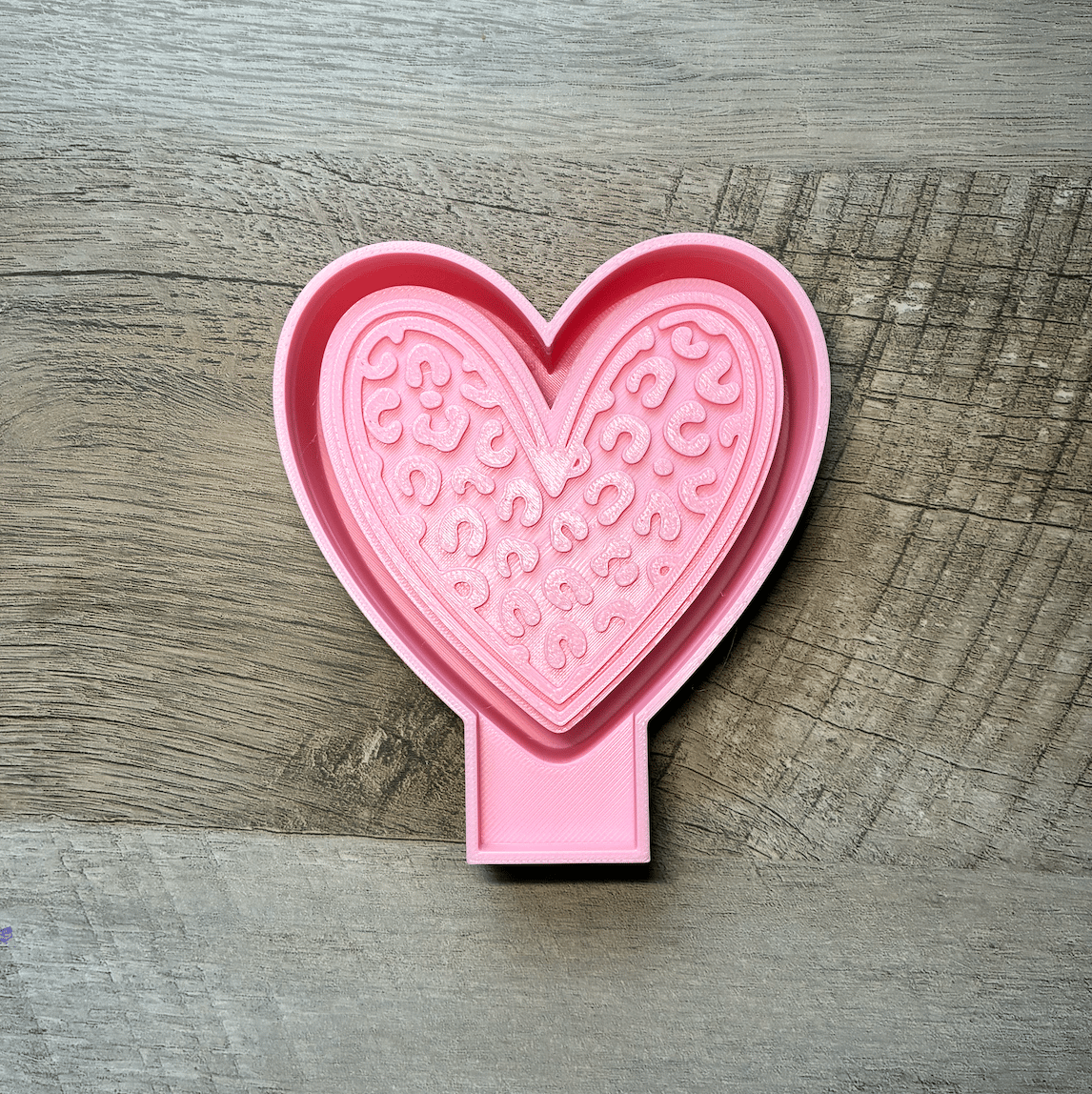 Cheetah Heart Freshie Mold